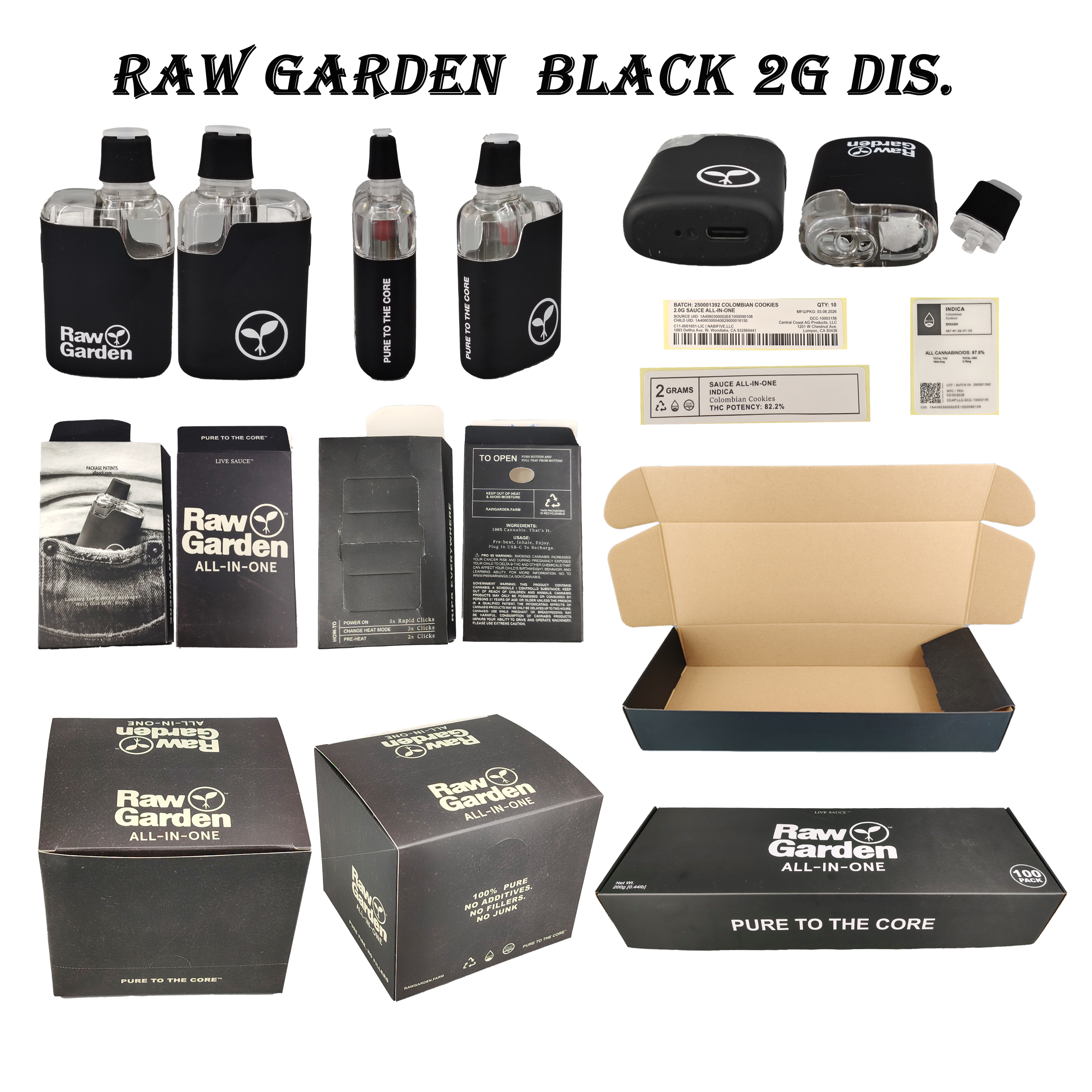 raw garden black 2g dis. raw garden black 2g dis.