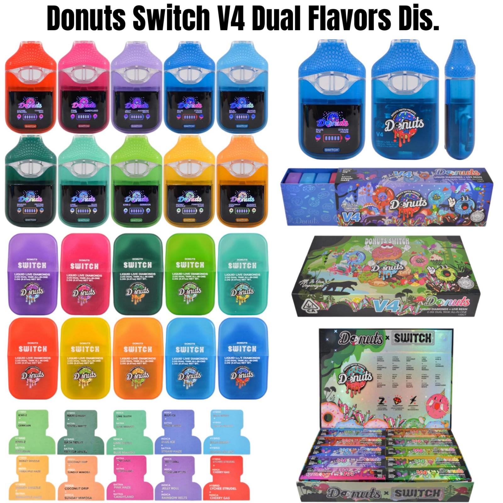 donuts switch v4 2g dual flavors empty disposable vape donuts switch v4 2g dual flavors empty disposable vape