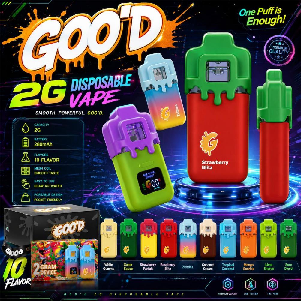 GOO'D 2G Empty Disposable Vape: A Custom Hardware Solution for Vape Brands 图像(1)
