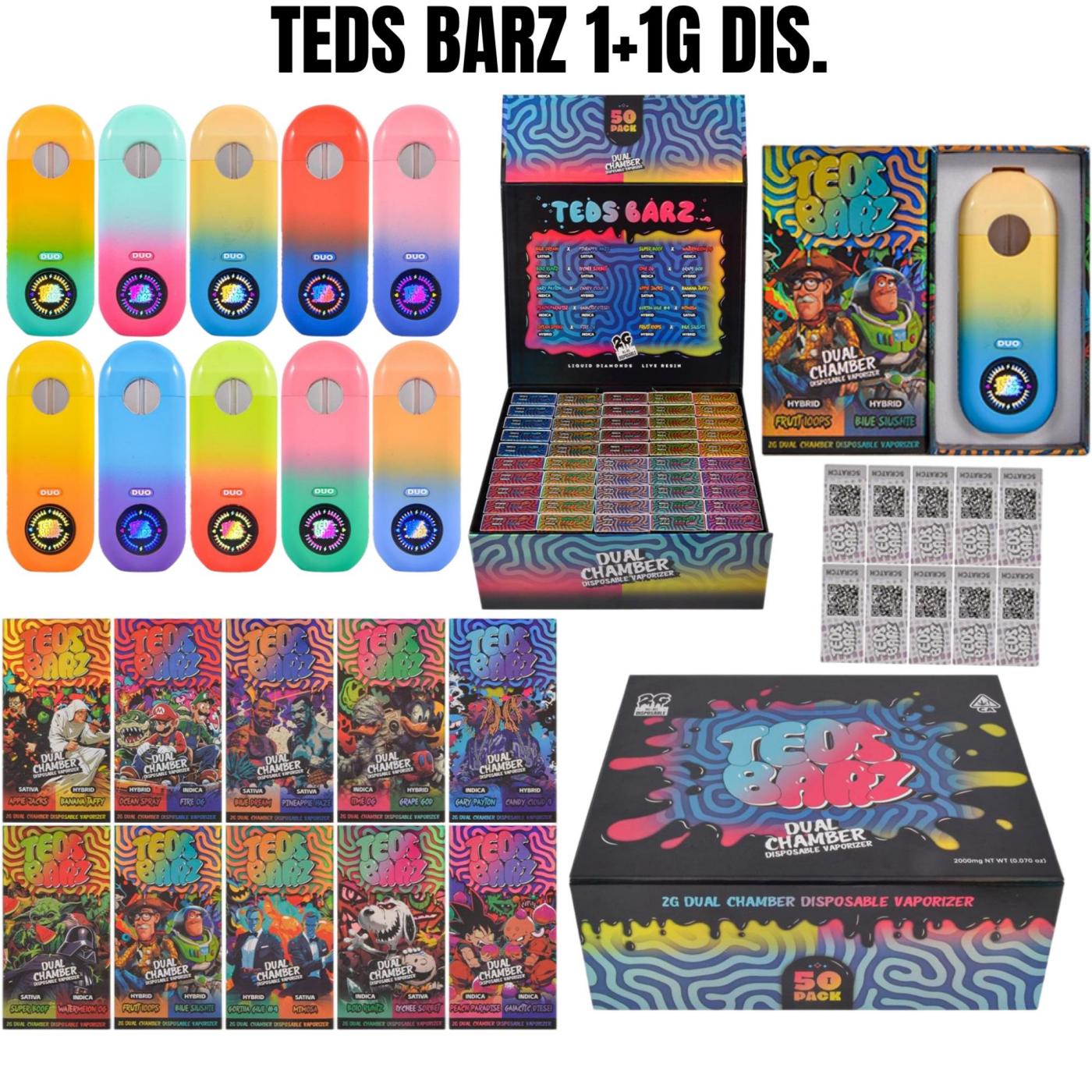 teds barz 2g dual chamber disposable with screen teds barz 2g dual chamber disposable with screen