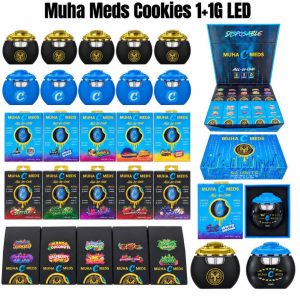 muha meds cookies 1+1g led dual chamber empty disposable vape